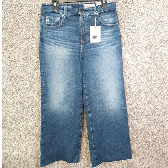 FLAWED** NWT AG Jeans Saige Wide Leg Fray Crop Women's size 29 - Picture 2 of 15